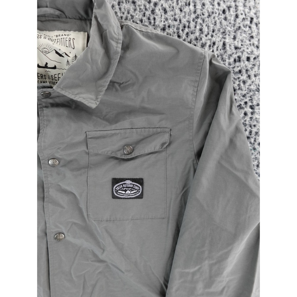 Poler Stuff Lightweight Snap Button Jacket Grey O… - image 3